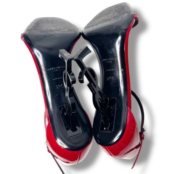 Saint Laurent Opyum 110 YSL Heels Sandals in Red Patent Leather Women’s Size 39 - Picture 9 of 14